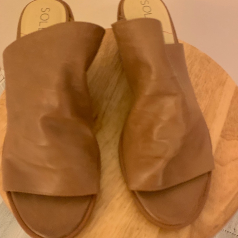 Sole Society brown mules. 2” heel